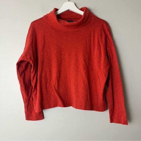 Banana Republic Orange Cropped Cowl Neck Top Sweater Small Petite - Picture 2 of 6